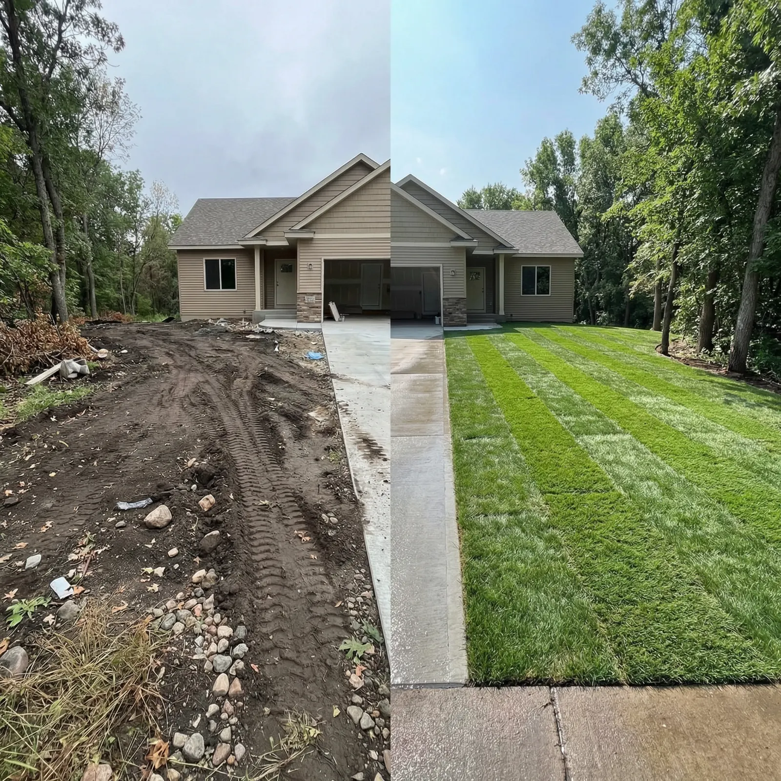 New construction sod installation